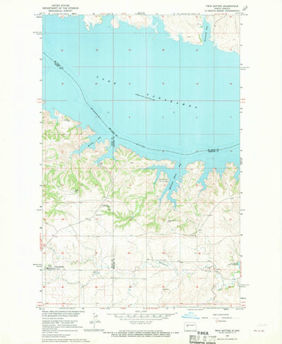 United States Geological Survey Twin Buttes, ND (1967, 24000-Scale) digital map