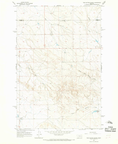 United States Geological Survey Twin Buttes School, MT (1965, 24000-Scale) digital map