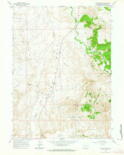 United States Geological Survey Twin Buttes, WY (1960, 24000-Scale) digital map