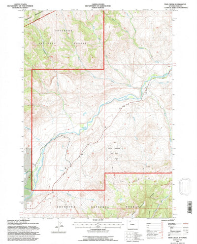 United States Geological Survey Twin Creek, WY (1991, 24000-Scale) digital map