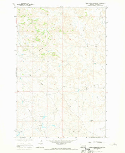 United States Geological Survey Twin Forks Reservoir, MT (1967, 24000-Scale) digital map