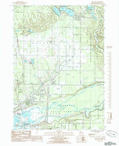United States Geological Survey Twin Lake, MI (1985, 24000-Scale) digital map