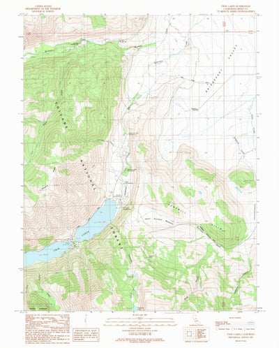 United States Geological Survey Twin Lakes, CA (1990, 24000-Scale) digital map