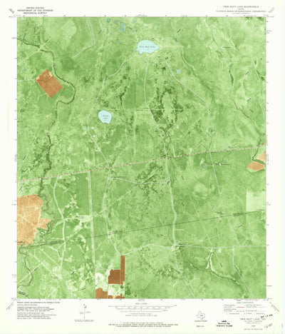 United States Geological Survey Twin Mott Lake, TX (1978, 24000-Scale) digital map