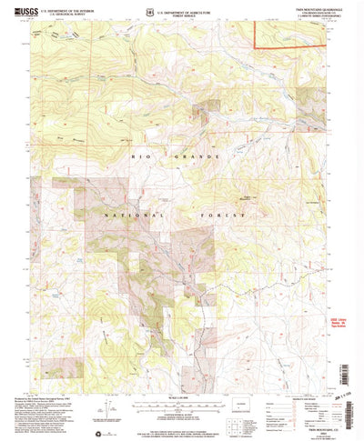 United States Geological Survey Twin Mountains, CO (2001, 24000-Scale) digital map