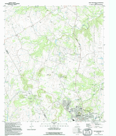 United States Geological Survey Twin Mountains, TX (1995, 24000-Scale) digital map