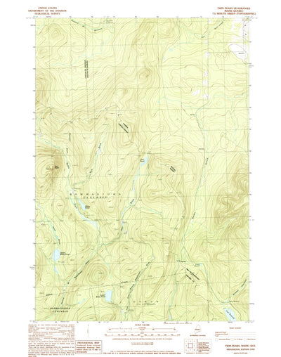 United States Geological Survey Twin Peaks, ME (1990, 24000-Scale) digital map
