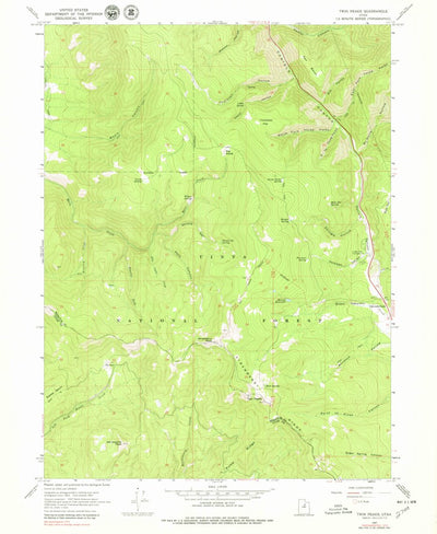 United States Geological Survey Twin Peaks, UT (1967, 24000-Scale) digital map