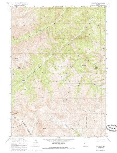 United States Geological Survey Twin Peaks, WY (1969, 24000-Scale) digital map