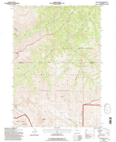 United States Geological Survey Twin Peaks, WY (1991, 24000-Scale) digital map