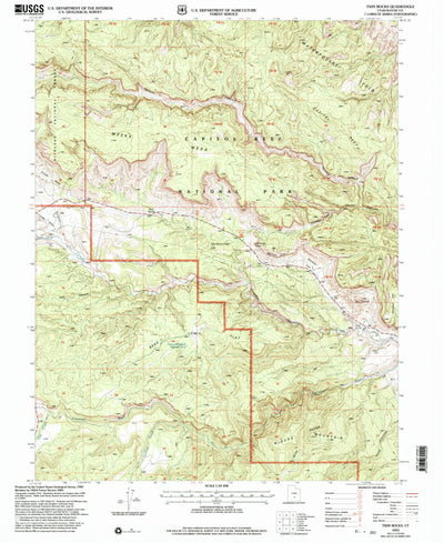 United States Geological Survey Twin Rocks, UT (2001, 24000-Scale) digital map