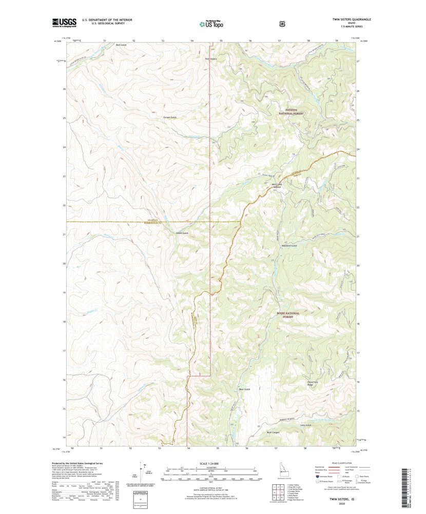 Twin Sisters, ID (2020, 24000-Scale) Map by United States Geological ...