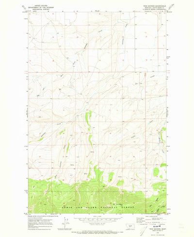 United States Geological Survey Twin Sisters, MT (1970, 24000-Scale) digital map