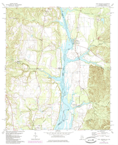United States Geological Survey Twin Springs, AL-GA (1973, 24000-Scale) digital map
