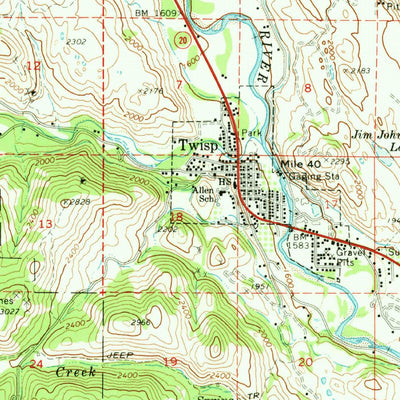 United States Geological Survey Twisp, WA (1969, 62500-Scale) digital map