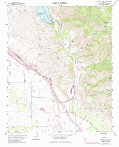United States Geological Survey Twitchell Dam, CA (1959, 24000-Scale) digital map