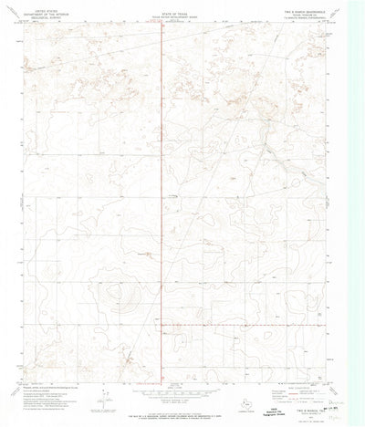 United States Geological Survey Two B Ranch, TX (1971, 24000-Scale) digital map