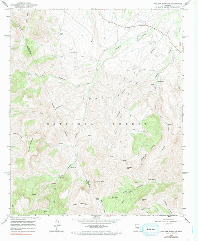United States Geological Survey Two Bar Mountain, AZ (1964, 24000-Scale) digital map