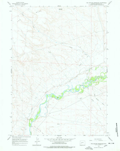 United States Geological Survey Two Buttes Reservoir, WY (1964, 24000-Scale) digital map