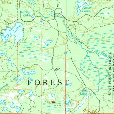 United States Geological Survey Two Hearted River, MI (1985, 100000-Scale) digital map