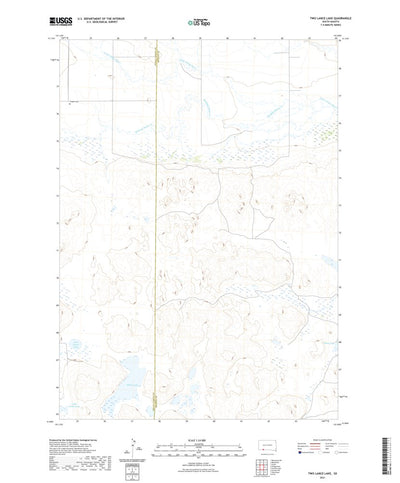 United States Geological Survey Two Lance Lake, SD (2021, 24000-Scale) digital map