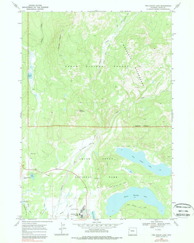 United States Geological Survey Two Ocean Lake, WY (1968, 24000-Scale) digital map