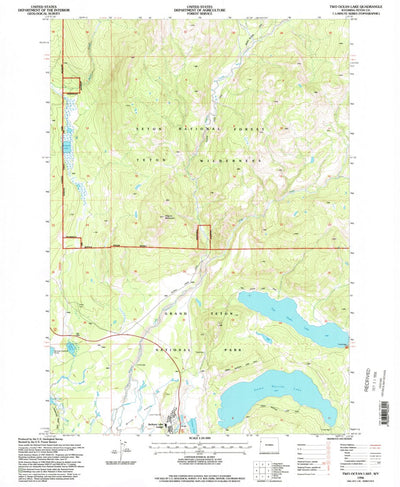 United States Geological Survey Two Ocean Lake, WY (1996, 24000-Scale) digital map