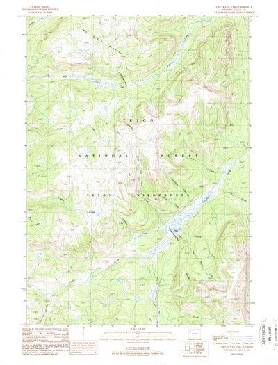 United States Geological Survey Two Ocean Pass, WY (1989, 24000-Scale) digital map