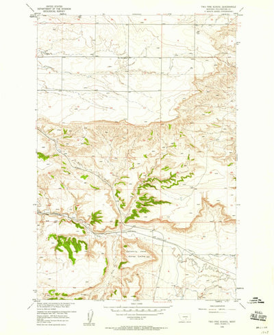 United States Geological Survey Two Pine School, MT (1956, 24000-Scale) digital map
