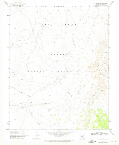 United States Geological Survey Two Red Mesas, AZ (1970, 24000-Scale) digital map