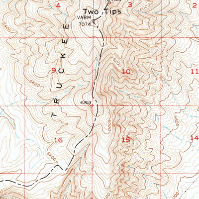 United States Geological Survey Two Tips, NV (1957, 62500-Scale) digital map
