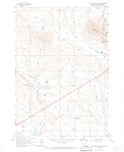 United States Geological Survey Two Top Butte West, SD (1965, 24000-Scale) digital map