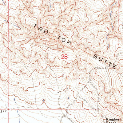 United States Geological Survey Two Top Butte West, SD (1965, 24000-Scale) digital map