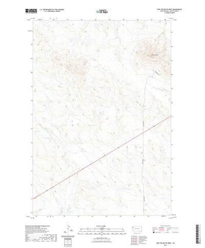 United States Geological Survey Two Top Butte West, SD (2021, 24000-Scale) digital map