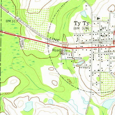 United States Geological Survey Ty TY, GA (1973, 24000-Scale) digital map