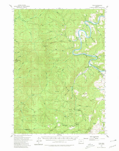 United States Geological Survey Tyee, OR (1955, 62500-Scale) digital map