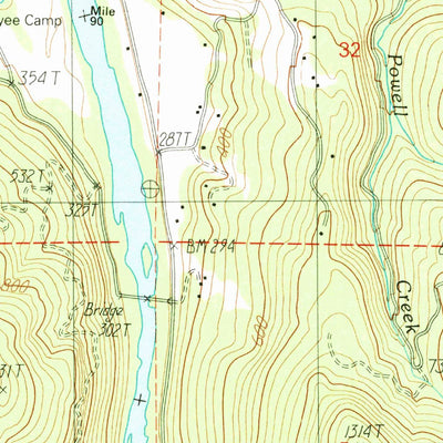 United States Geological Survey Tyee, OR (1990, 24000-Scale) digital map