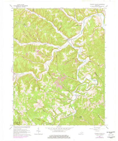 United States Geological Survey Tygarts Valley, KY (1962, 24000-Scale) digital map