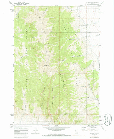 United States Geological Survey Tyler Peak, ID (1969, 24000-Scale) digital map