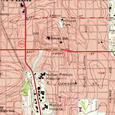 United States Geological Survey Tyler South, TX (1966, 24000-Scale) digital map