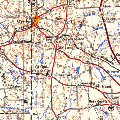 United States Geological Survey Tyler, TX-LA (1984, 250000-Scale) digital map