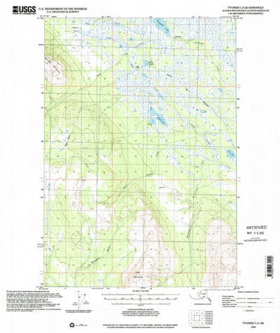 United States Geological Survey Tyonek C-3, AK (1993, 63360-Scale) digital map
