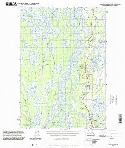 United States Geological Survey Tyonek D-1, AK (1993, 63360-Scale) digital map