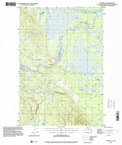 United States Geological Survey Tyonek D-4, AK (1993, 63360-Scale) digital map