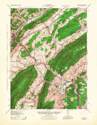 United States Geological Survey Tyrone, PA (1946, 62500-Scale) digital map