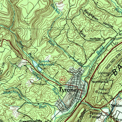 United States Geological Survey Tyrone, PA (1984, 100000-Scale) digital map