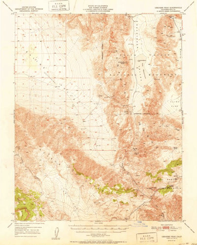United States Geological Survey Ubehebe Peak, CA (1951, 62500-Scale) digital map