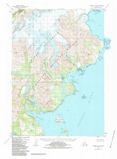 United States Geological Survey Ugashik A-2, AK (1951, 63360-Scale) digital map