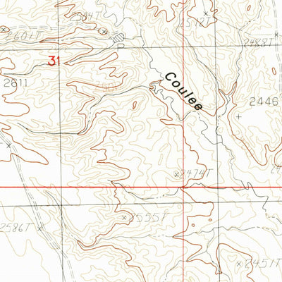 United States Geological Survey Uhlan Coulee, MT (1983, 24000-Scale) digital map