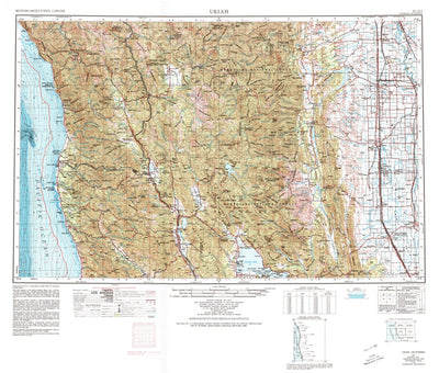 United States Geological Survey Ukiah, CA (1957, 250000-Scale) digital map